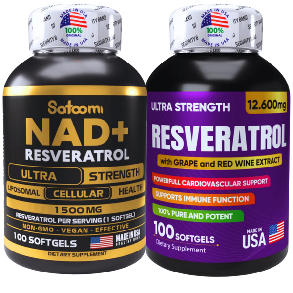 Combo Premium NAD+ & Resveratrol (2 EN 1)| Energía, Longevidad y Antienvejecimiento