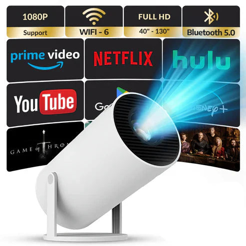 CineMax - Proyector De Luces Full HD | Pelis, series y juegos en pantalla gigante + Netflix e Spotify Music Ilimitado Gratis🎁