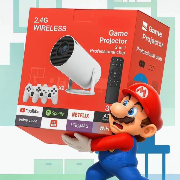 Combo proyector Gamer HY300 Pro + 2 controles Inalámbricos ( ¡ULTIMAS UNIDADES!🔥)